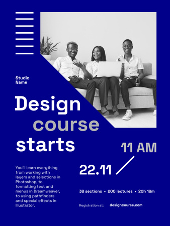 Designvorlage Ankündigung des Designkurses für Poster US
