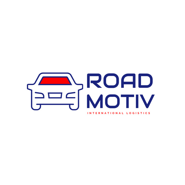 Logistic Company Ad with Illustration of Car Logo Πρότυπο σχεδίασης
