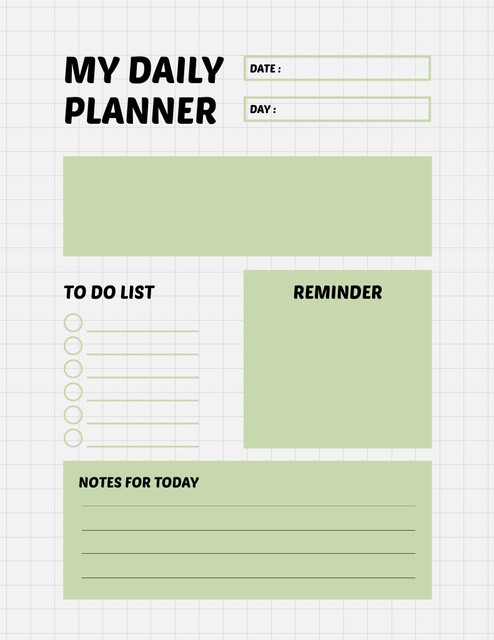 Daily Things To Do List Notepad 8.5x11in Šablona návrhu