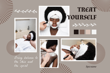 Kadın Spa Salonu için Reklam Mood Board Tasarım Şablonu