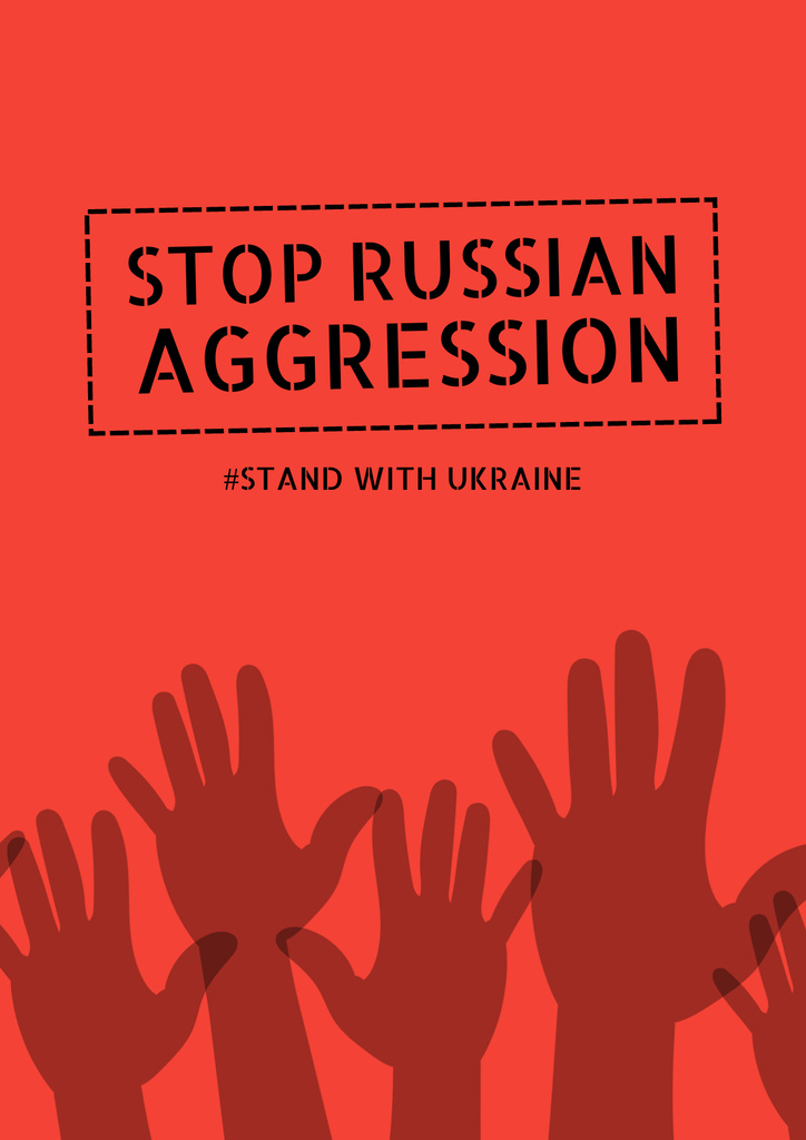 Stop Russian Aggression Poster Design Template