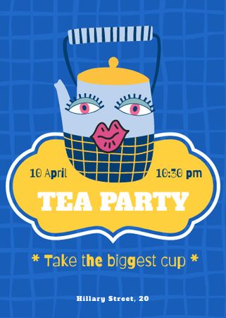 Modèle de visuel Funny Tea Party - Invitation