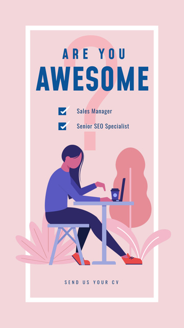 Template di design Work Motivation on Pink Instagram Story