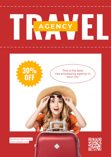 Tours Discount Offer on Red Poster Design Template