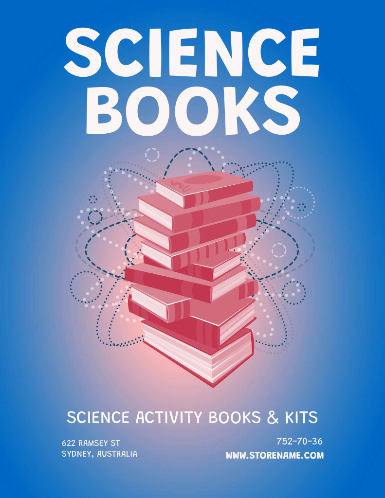 Science Books Special Sale Offer Poster 8.5x11in – шаблон для дизайна