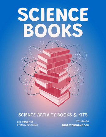 Science Books Special Sale Offer Poster 8.5x11in Šablona návrhu