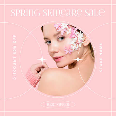 Spring Collection of Skin Care Goods Instagram AD Design Template