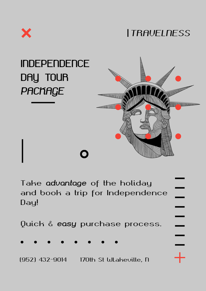 USA Independence Day Tours Poster Šablona návrhu