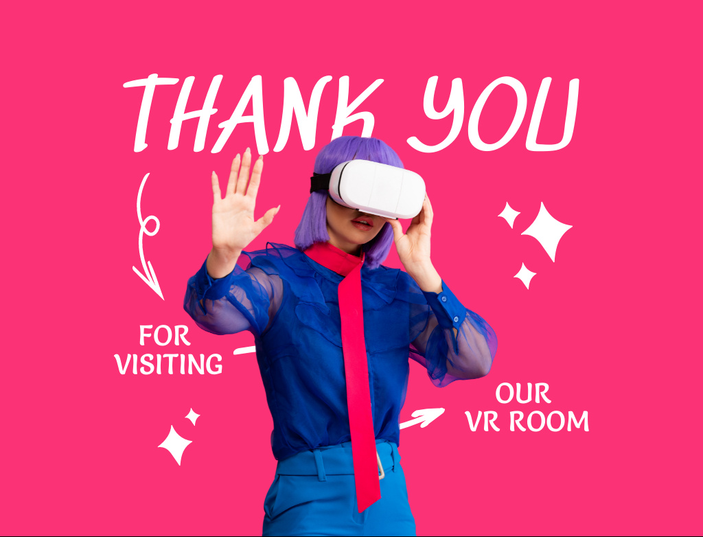 Thanks for Visiting VR Showroom Postcard 4.2x5.5in Modelo de Design