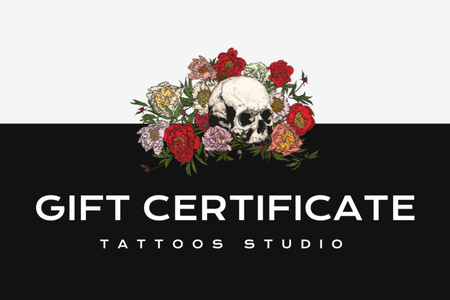 Template di design Offerta speciale di servizi di Tattoo Salon Gift Certificate