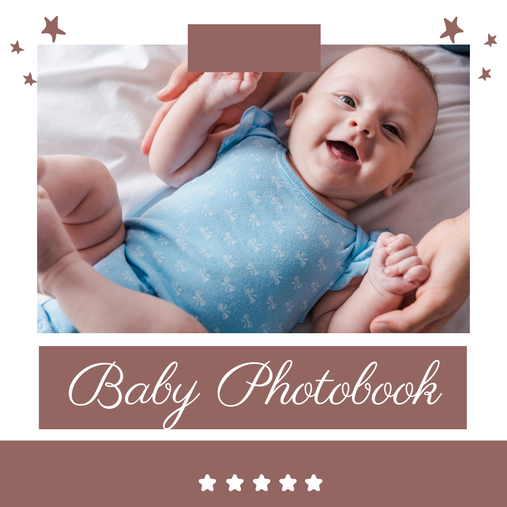 Cute Smiling Little Baby Photo Book tervezősablon