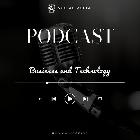 Offer of New Radio Podcast about Business and Technology Instagramデザインテンプレート