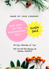 July Christmas Sale with Pine and Rowan Branches