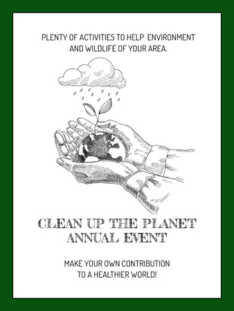 Plantilla de diseño de Anuncio de evento ecológico sobre fondo de madera Poster US 