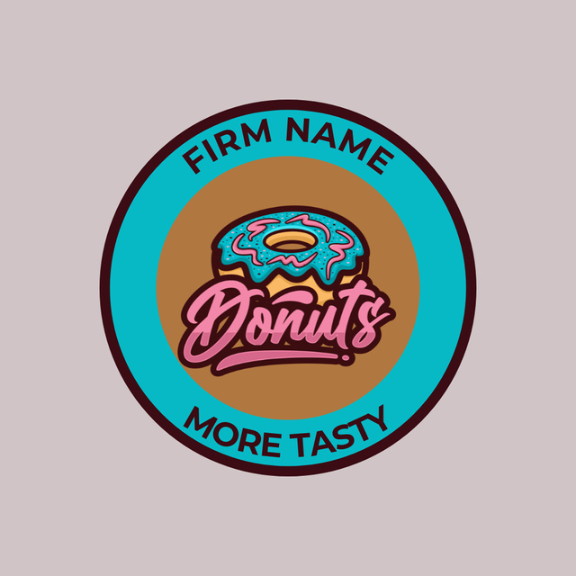 Emblem of Most Delicious Donut Shop Animated Logo Πρότυπο σχεδίασης