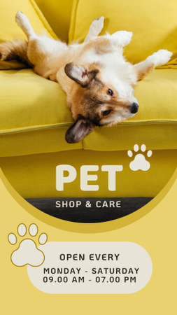 Pet Shop and Care with Dog Instagram Story Design Template