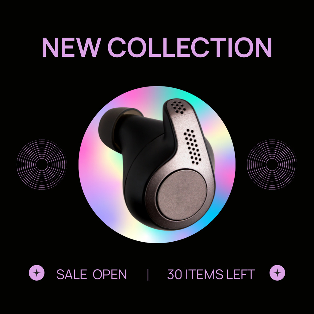 Ontwerpsjabloon van Instagram van New headphones collection