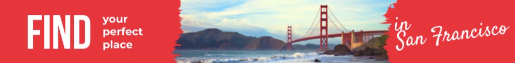 San Francisco Scenic Bridge View Leaderboard – шаблон для дизайну