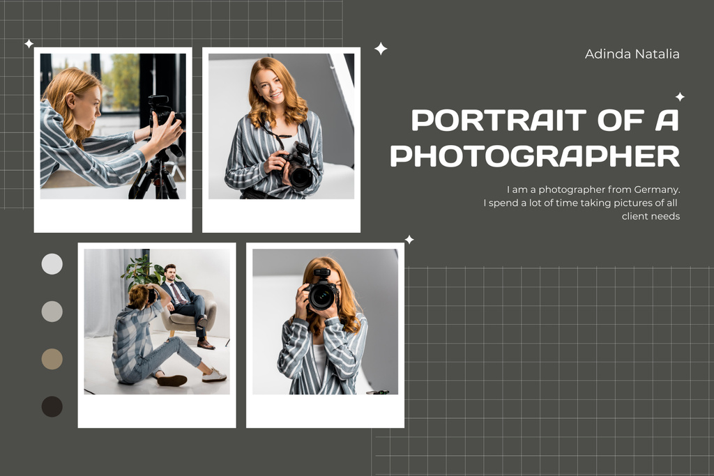 Designvorlage Portrait of a photographer für Mood Board