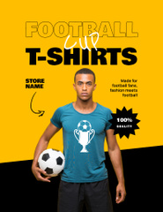 Football Team Cloth Offer with Football Player and Ball