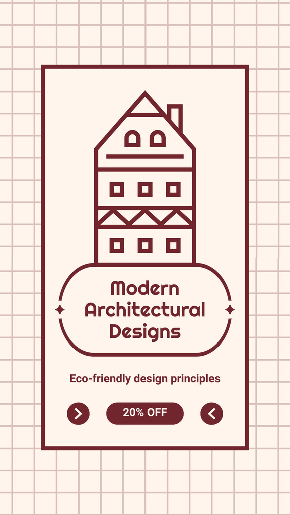 Ad of Modern Architectural Designs with Illustration of House Instagram Story Modelo de Design