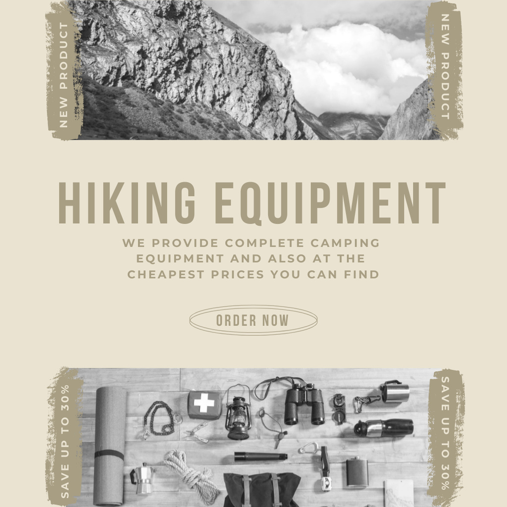 Ontwerpsjabloon van Instagram AD van Reliable Hiking Equipment At Discounted Rates Offer