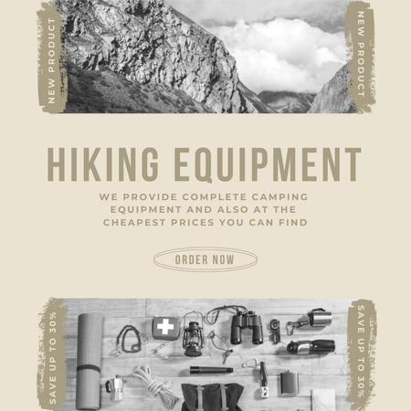 Ontwerpsjabloon van Instagram AD van Hiking Equipment Sale