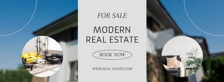 Platilla de diseño Modern Real Estate Facebook cover