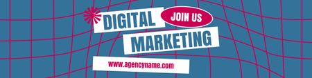 Προώθηση Digital Marketing Agency με προοπτική LinkedIn Cover Πρότυπο σχεδίασης