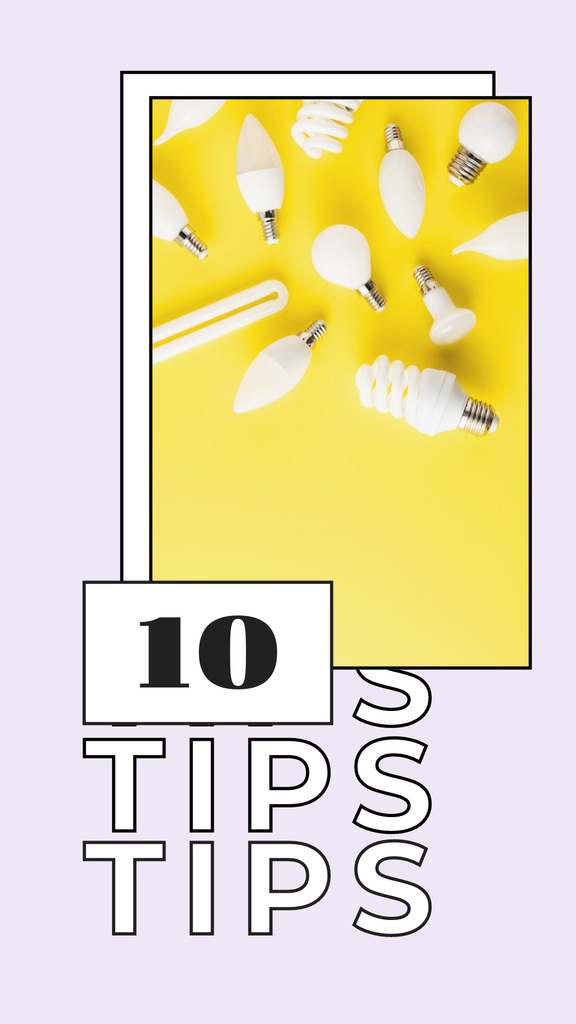Tips Ad with Lightbulbs Instagram Story Design Template