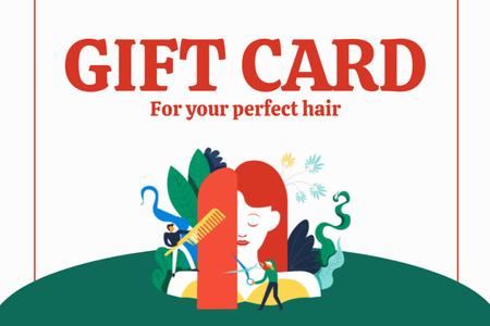 Modèle de visuel Illustration of Hairstylists - Gift Certificate