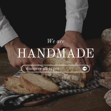 Handmade Food Ad with Bread Instagram AD Modelo de Design