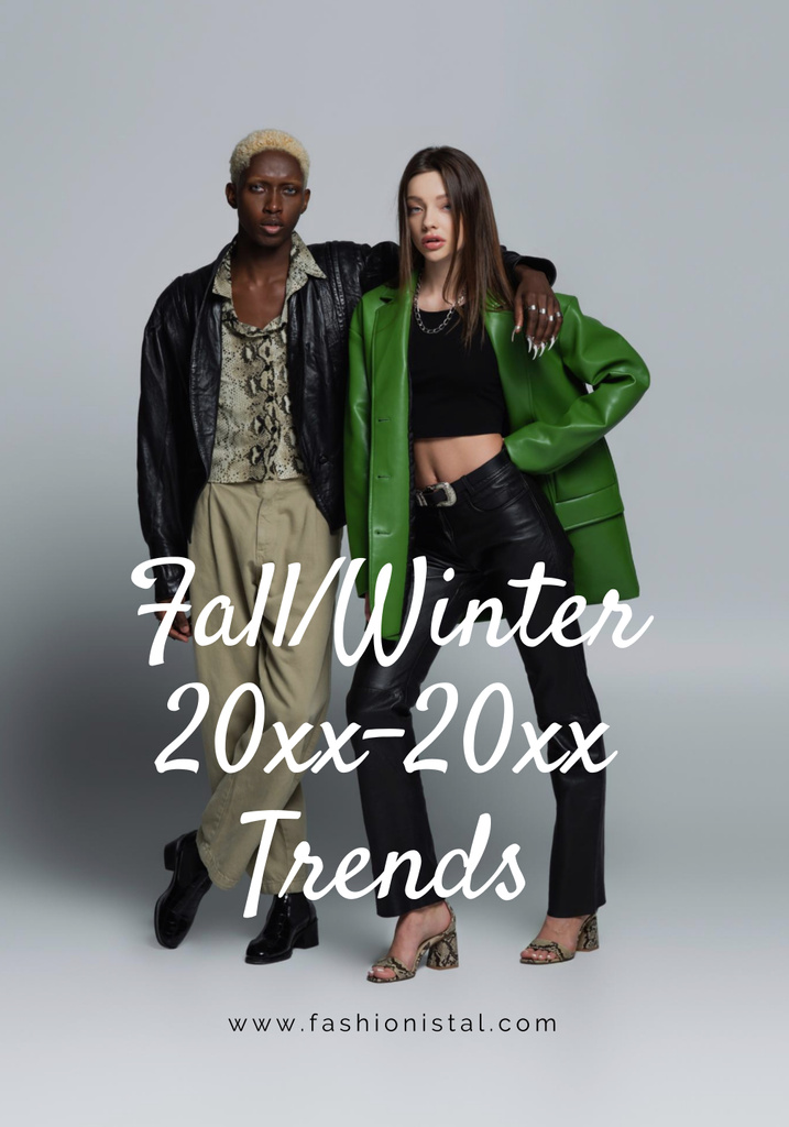 Fall and Winter Fashion Collection Ad Poster 28x40in Πρότυπο σχεδίασης