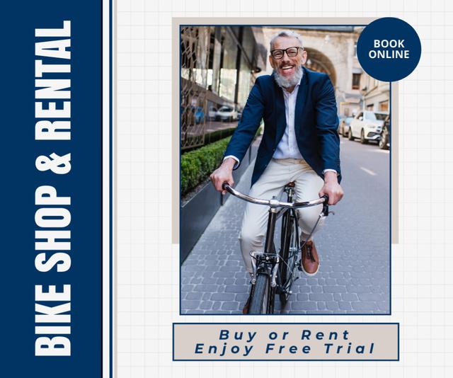 Bicycle Shop and Rental Services Medium Rectangle – шаблон для дизайна