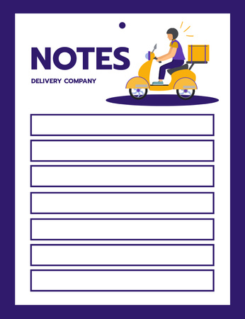 Delivery Route Planner on Purple Notepad 107x139mm Design Template