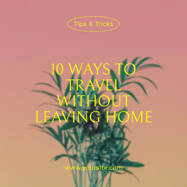 Set Of Ways to Travel Without Leaving Home Instagram Πρότυπο σχεδίασης