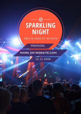 Sparkling night party Annoucement Poster B2 Design Template