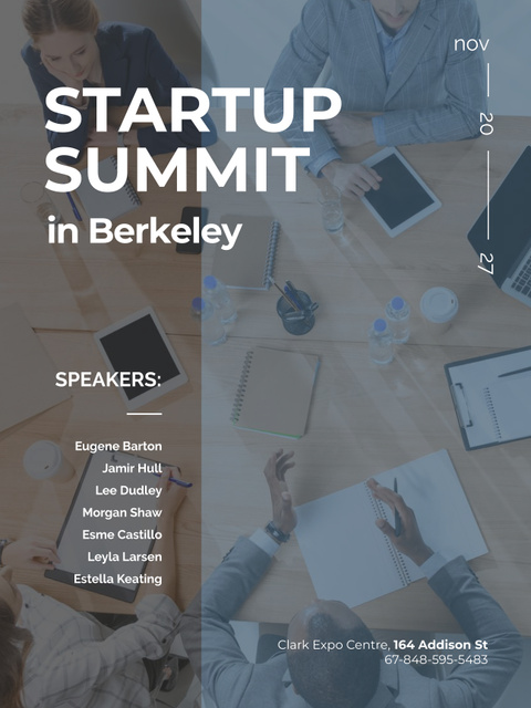 Szablon projektu Startup Summit Announcement with Business Team at the Meeting Poster US