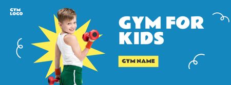 Children's Gym Advertising Facebook cover Design Template
