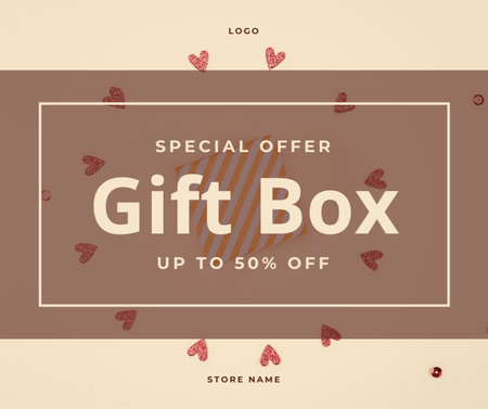 Gift Box with Love Special Offer Facebook Design Template