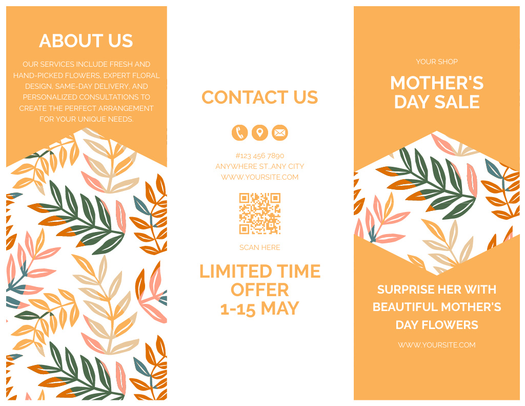 Mother's Day Sale Announcement Brochure 8.5x11in Design Template