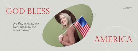 USA Independence Day Celebration Announcement Facebook Video cover Design Template