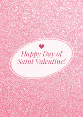 St Valentine's Day Greetings In Pink Glitter