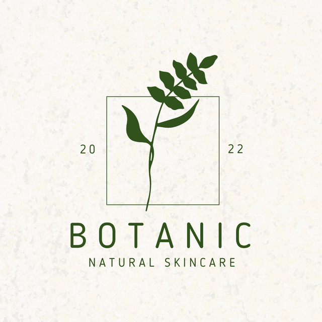 Organic Skincare Product Ad with a Green Branch Logo Design Template