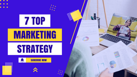 Set Of Tips For Marketing Strategy For Brands Youtube Thumbnail Design Template