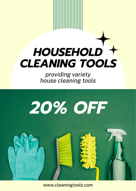Household Cleaning Tools Price Off Flayer Šablona návrhu