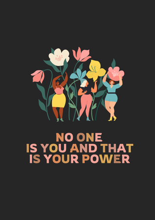 girl power inspirace s roztomilými jednorožci Poster Šablona návrhu