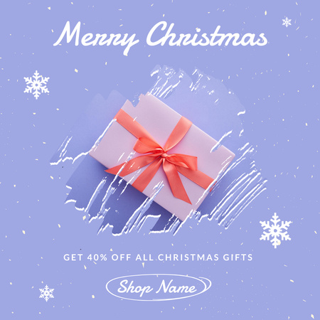 Modèle de visuel Vente de cadeaux de Noël Ice Purple - Instagram AD