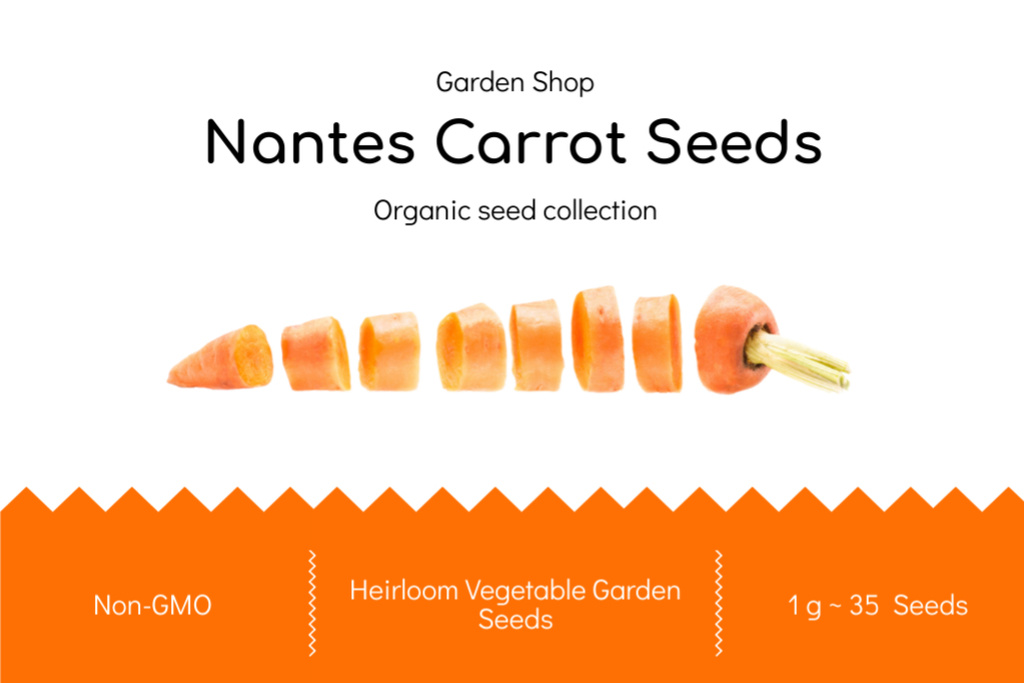 Nantes Carrot Seeds Label Design Template