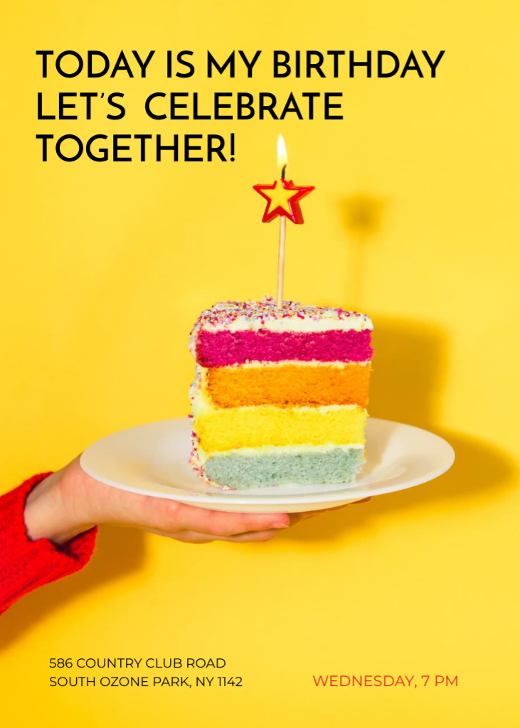 Birthday Party with Birthday Cake Flayer – шаблон для дизайна